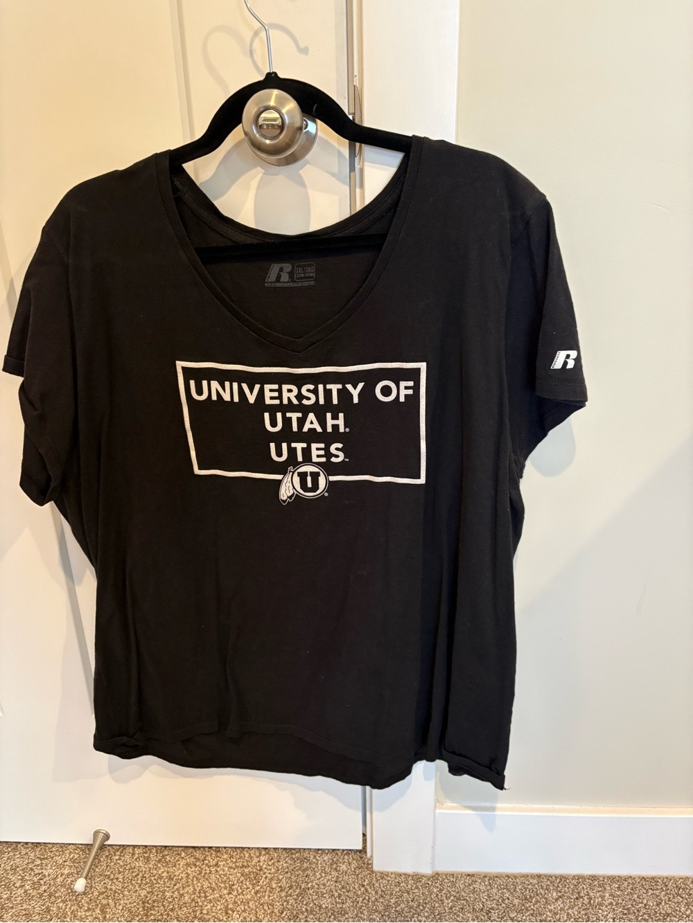 Russell Athletic Black University of Utah Utes V-Neck Tee
